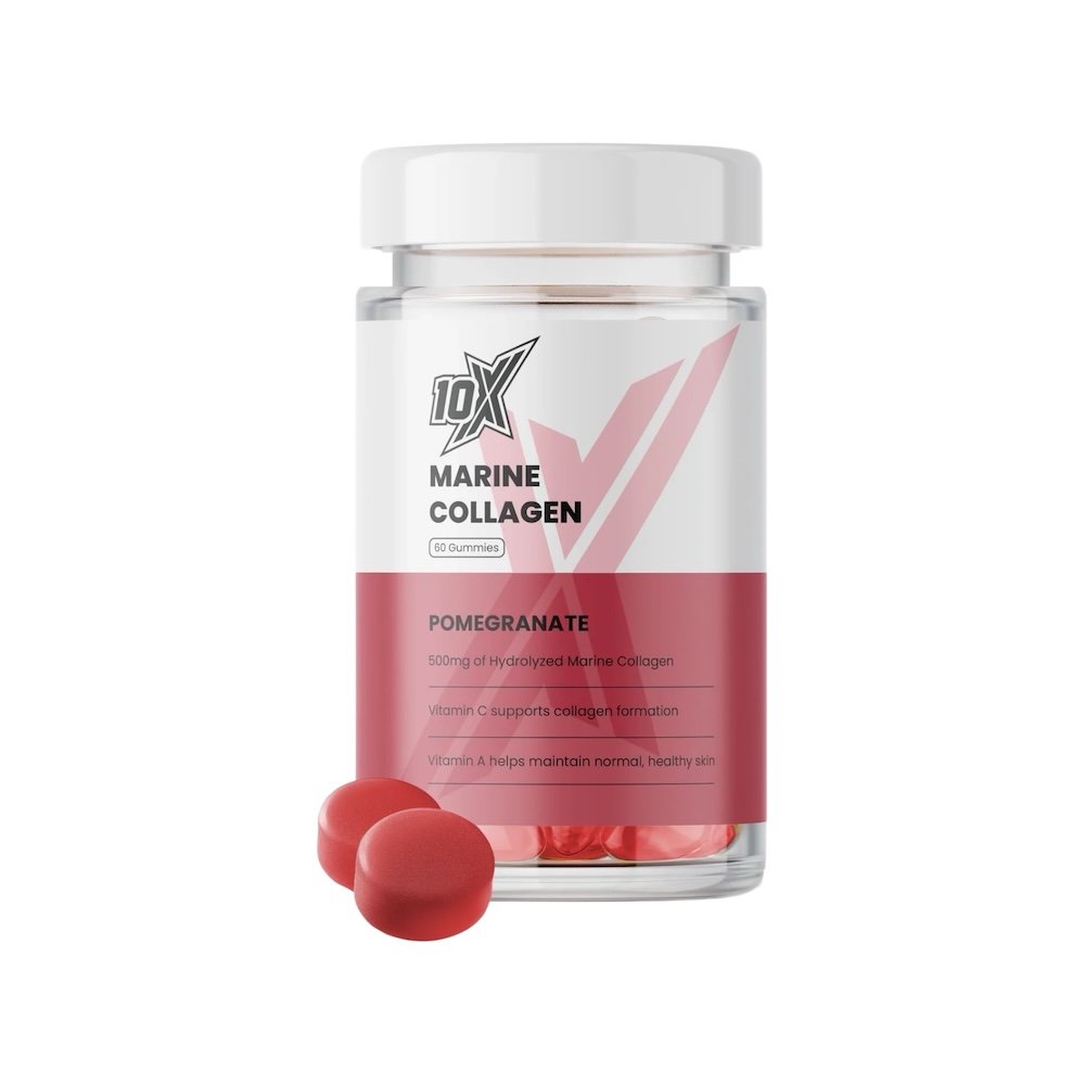 Marine Collagen Gummies Pomegranate 60 Servings - 10X Athlete