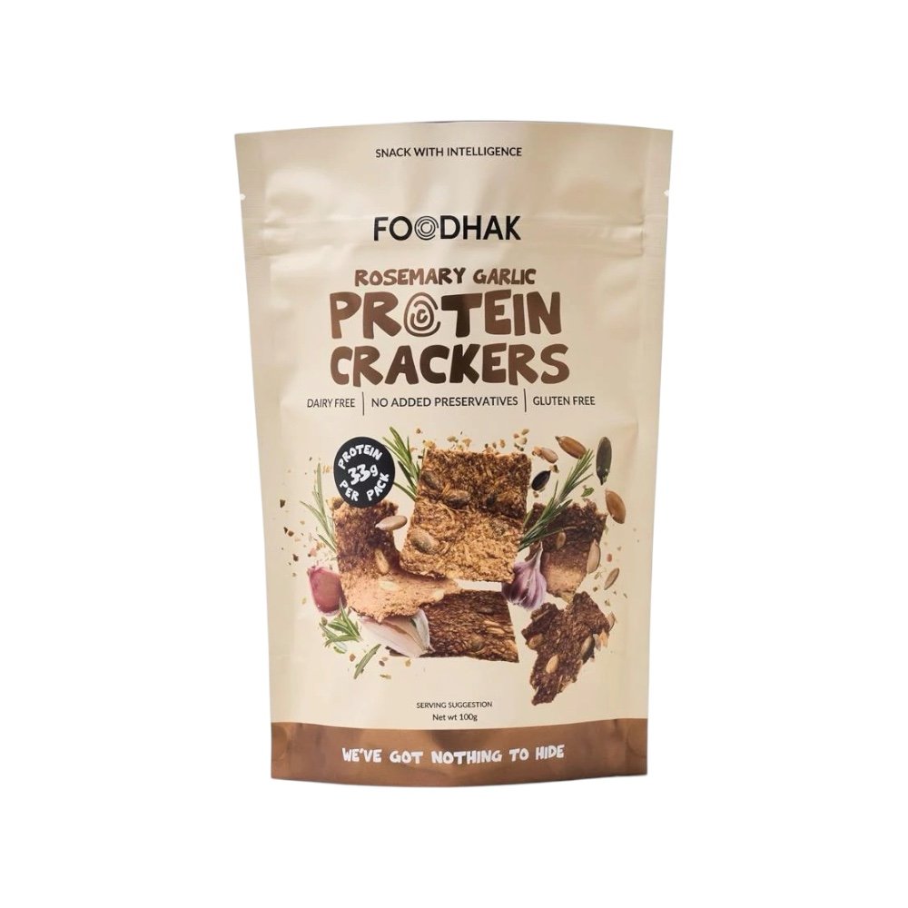 Protein Crackers Rosemary Garlic 100g - FoodHak