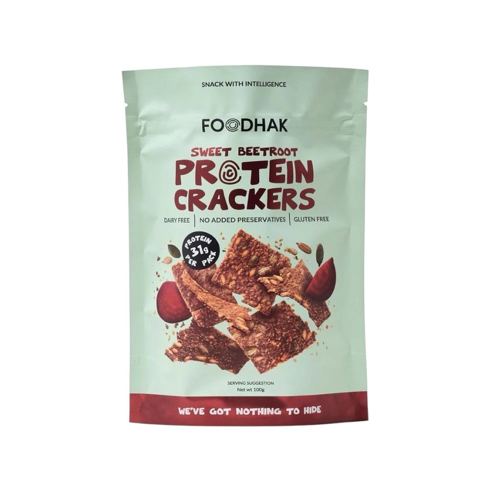 Protein Crackers Sweet Beetroot 100g - FoodHak
