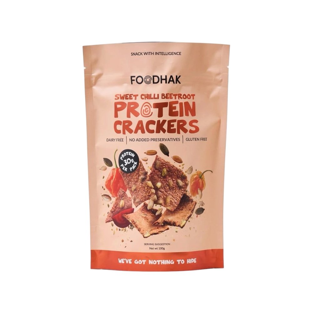 Protein Crackers Sweet Chilli Beetroot 100g - FoodHak