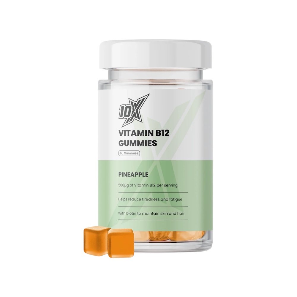 Vitamin B12 Gummies Pineapple 30 Servings - 10X Athletic